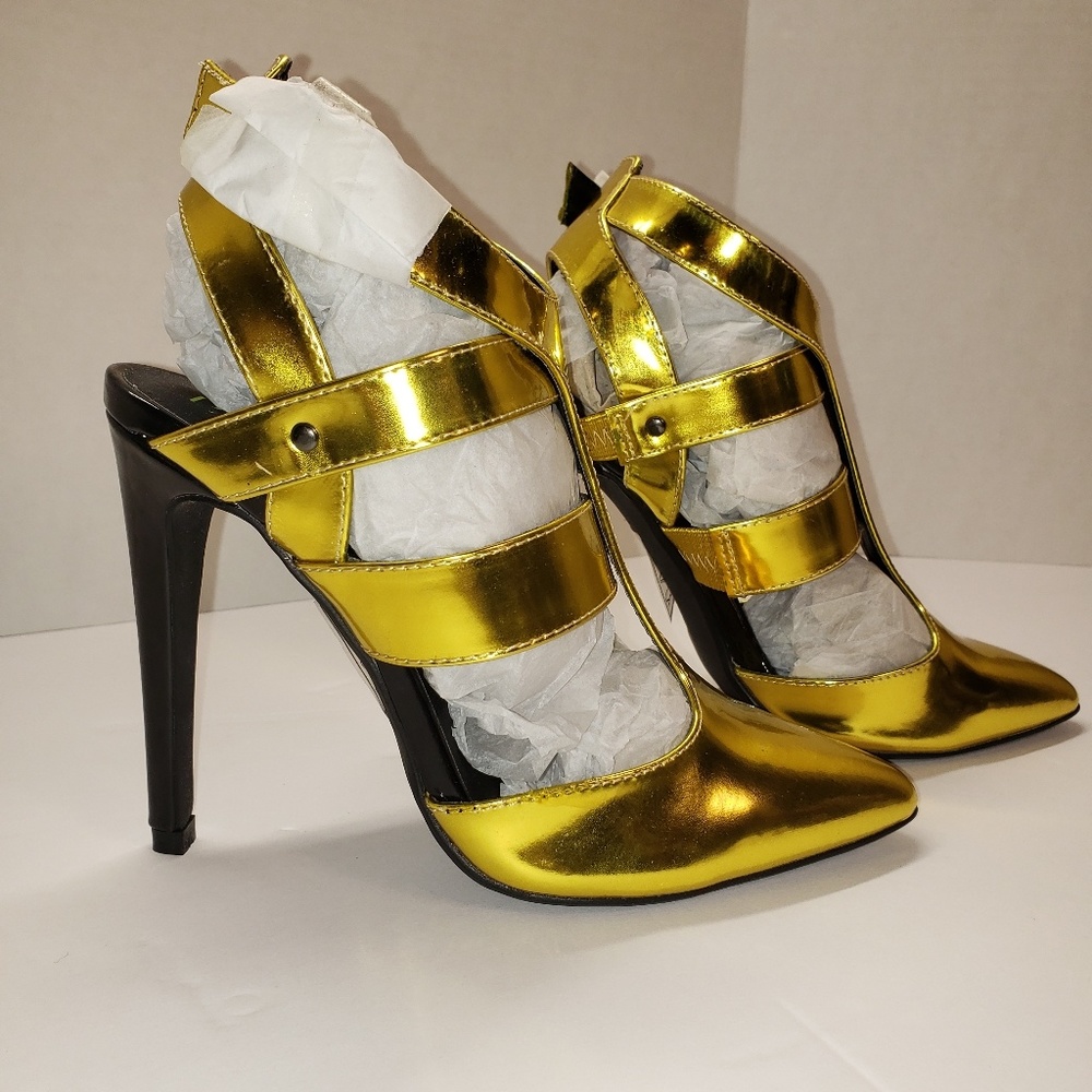 💝Paper Fox 💛 Yellow/Gold Heels 💝